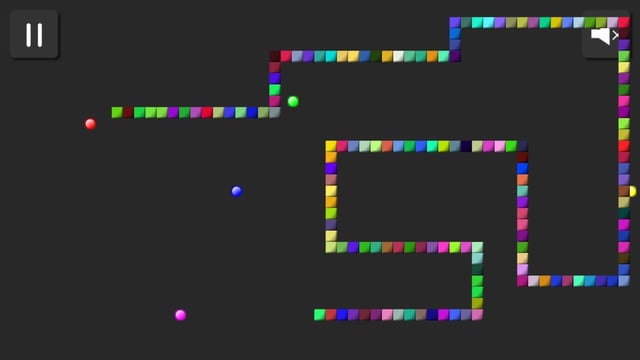Rainbow snake moving through the Snake 2 playfield