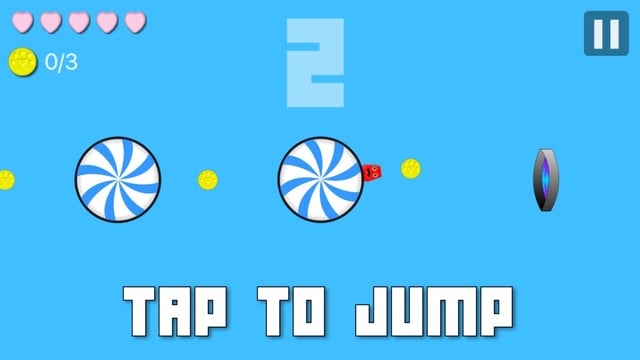Sweet Magnet Rush game screen with bright candy platforms